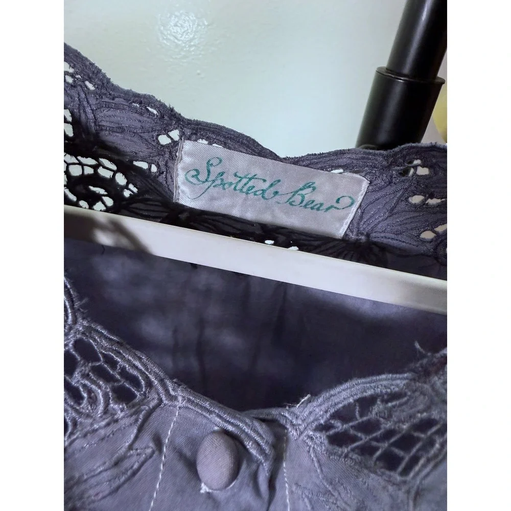 spotted bear vintage lace tunic hippie bohemian boxy blue cotton boutique MED